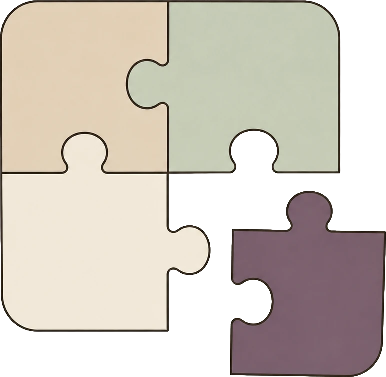 Puzzleteile, die sich zu einem klaren Bild zusammenfügen